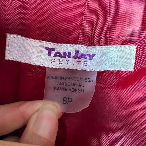 TANJAY Petite Red Faux Suede Zip Up Jacket Size 8 Petite - Picture 4 of 7